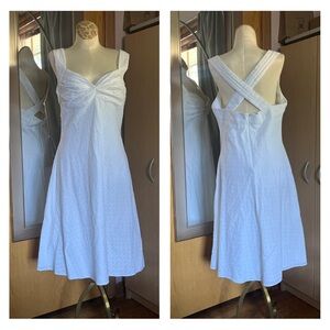 White 100% Cotton Crossback Calvin Klein Dress sz M